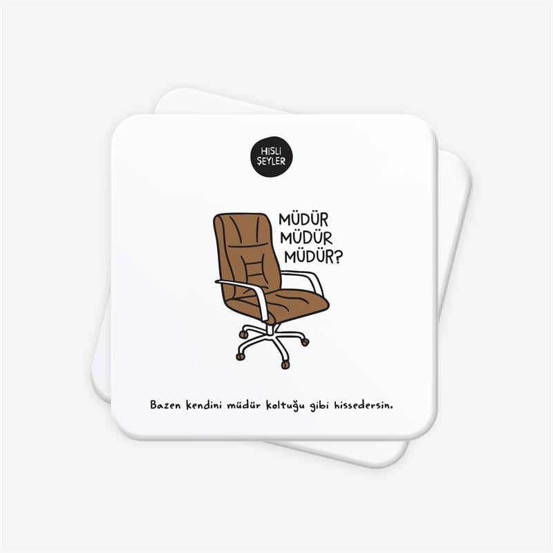 Müdür Müdür Müdür 2li Bardak Altlığı Seti