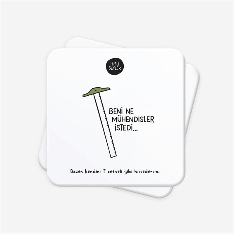 Beni Ne Mühendisler İstedi 2li Bardak Altlığı Seti