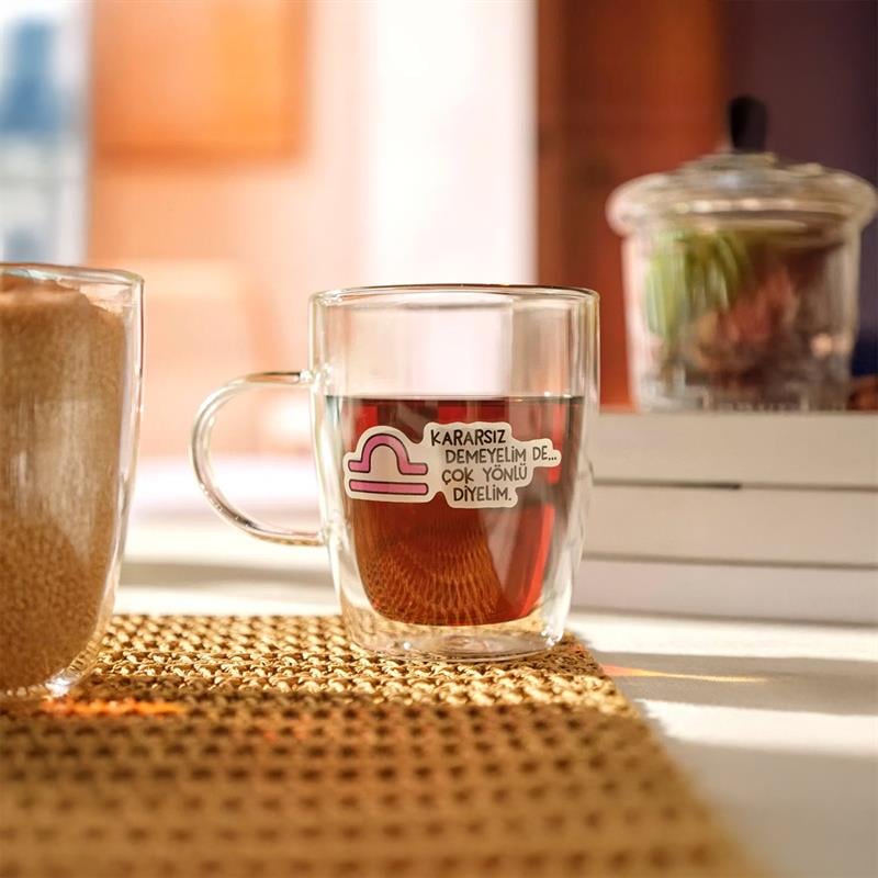 Hisli Şeyler Terazi Burcu Cam Kupa
