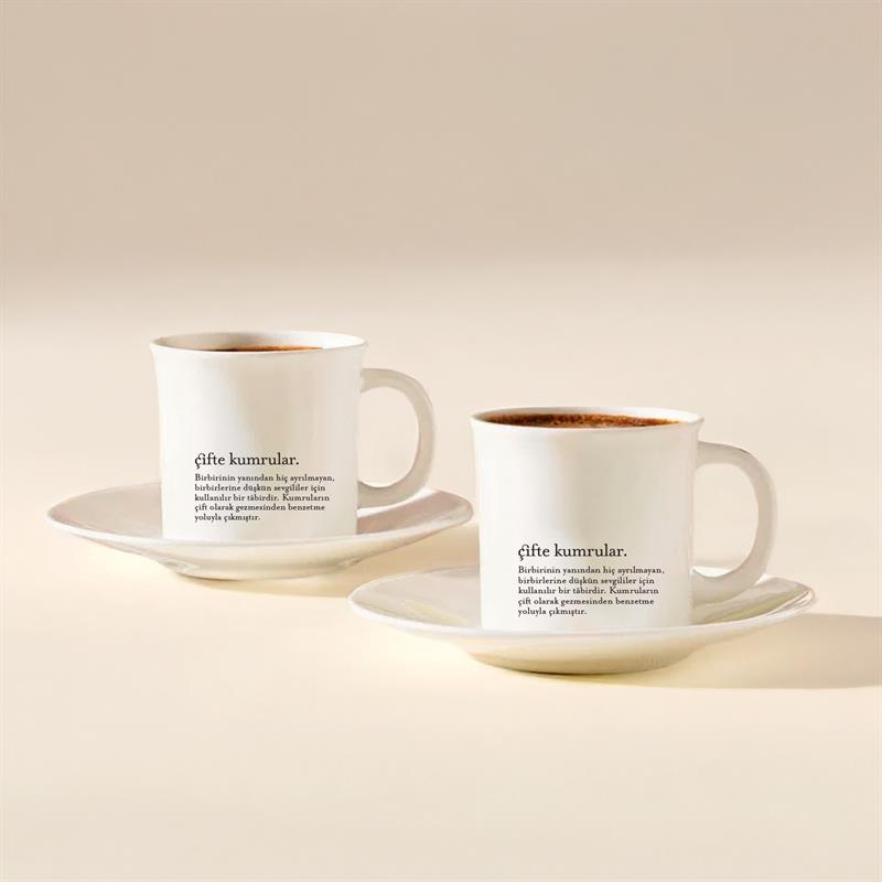 Çifte Kumrular Porselen Türk Kahvesi Seti 2li