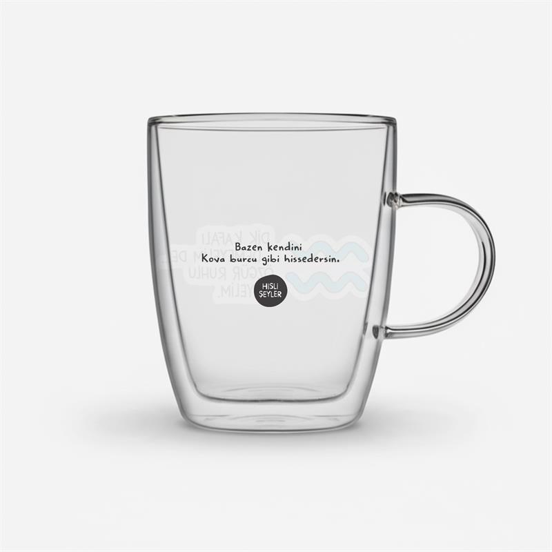Hisli Şeyler Kova Burcu Cam Kupa