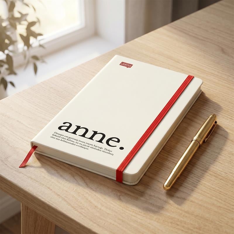 Anne Sert Kapaklı Lastikli Defter 