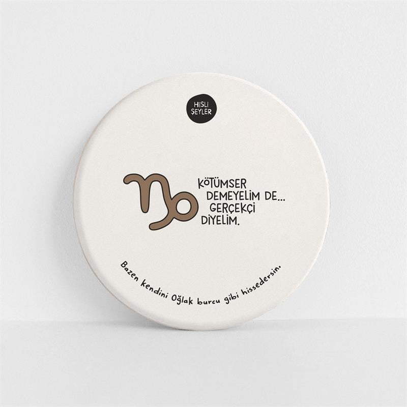 Hisli Şeyler Oğlak Burcu Taş Bardak Altlığı