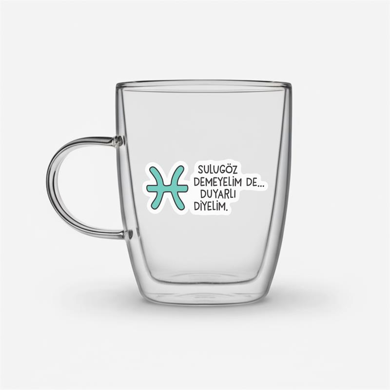 Hisli Şeyler Balık Burcu Cam Kupa