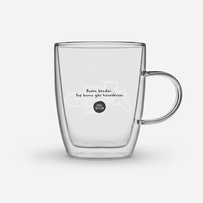 Hisli Şeyler Yay Burcu Cam Kupa