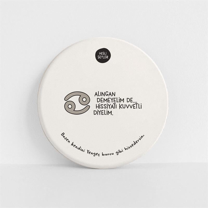 Hisli Şeyler Yengeç Burcu Taş Bardak Altlığı