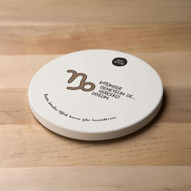 Hisli Şeyler Oğlak Burcu Taş Bardak Altlığı