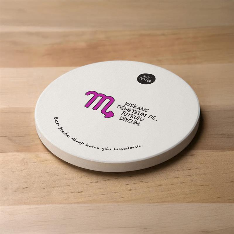 Hisli Şeyler Akrep Burcu Taş Bardak Altlığı