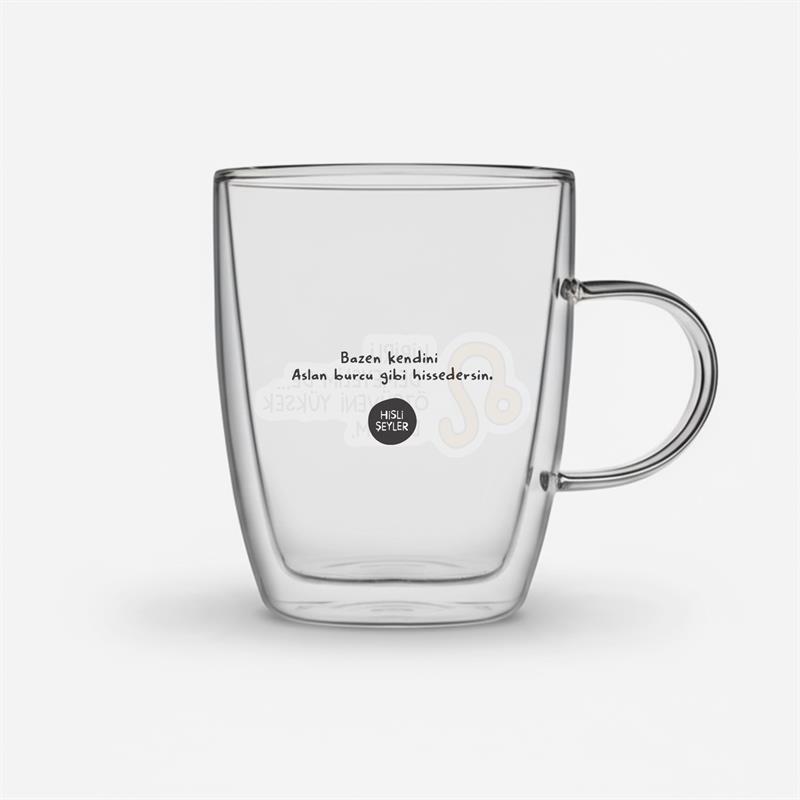 Hisli Şeyler Aslan Burcu Cam Kupa