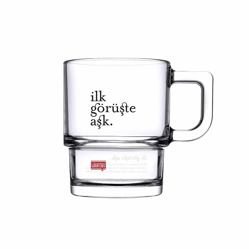 İlk Görüşte Aşk Cam Kupa