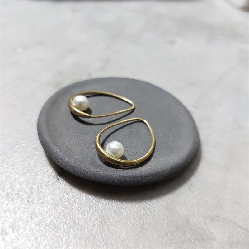 POJWoman | İncili Çiğ Tanesi Küpe