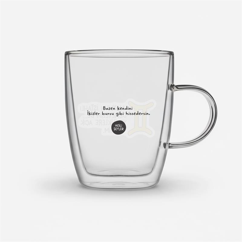 Hisli Şeyler İkizler Burcu Cam Kupa
