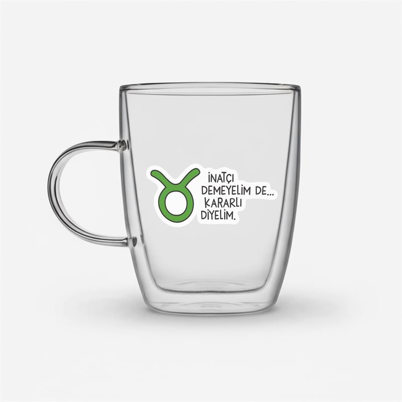 Hisli Şeyler Boğa Burcu Cam Kupa