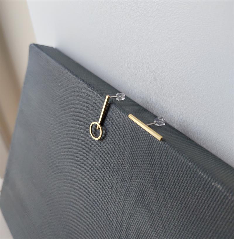 POJWoman | Bronz Asimetrik Küpe - Yatay