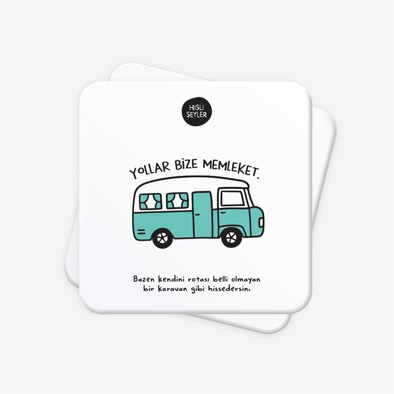 Yollar Bize Memleket 2li Bardak Altlığı Seti