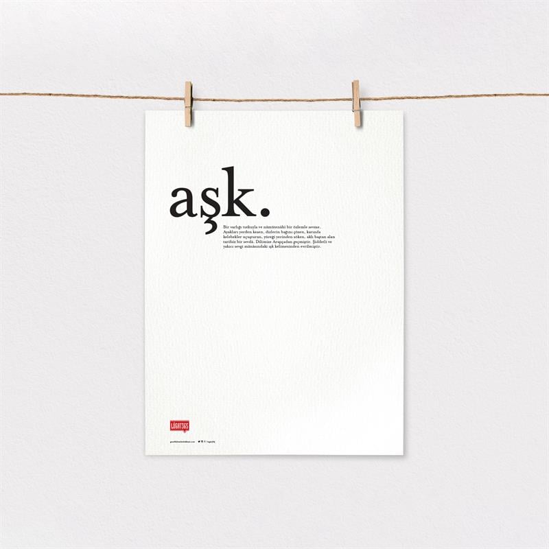 Aşk Poster (Çerçevesiz)