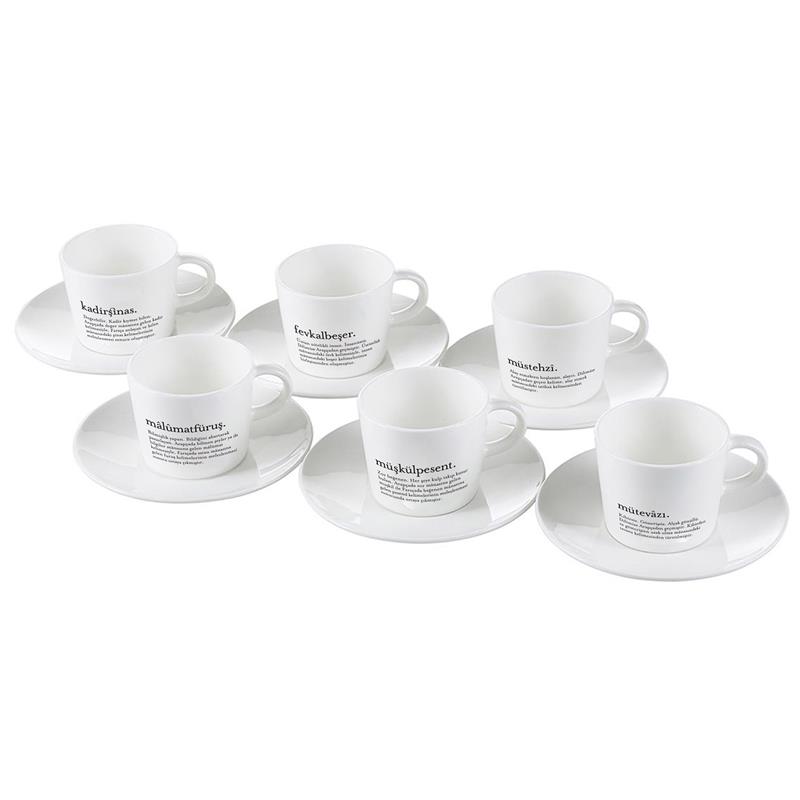 Porselen Türk Kahvesi Seti 6lı