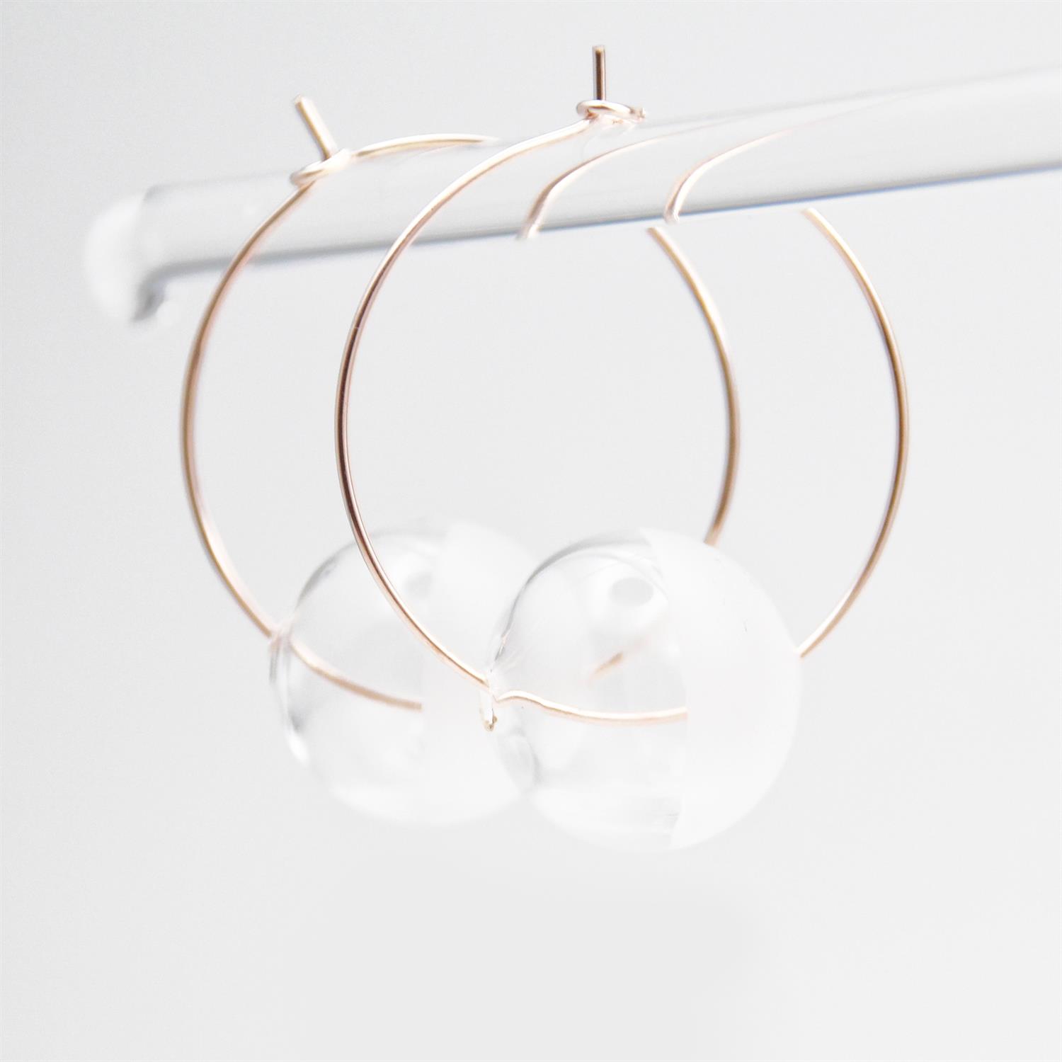 Hande Erbük | Duo Cam Üfleme Balon Küpe Şeffaf