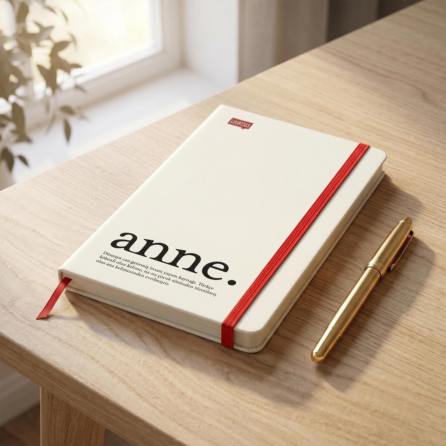 Lûgat365Anne Sert Kapaklı Lastikli Defter 