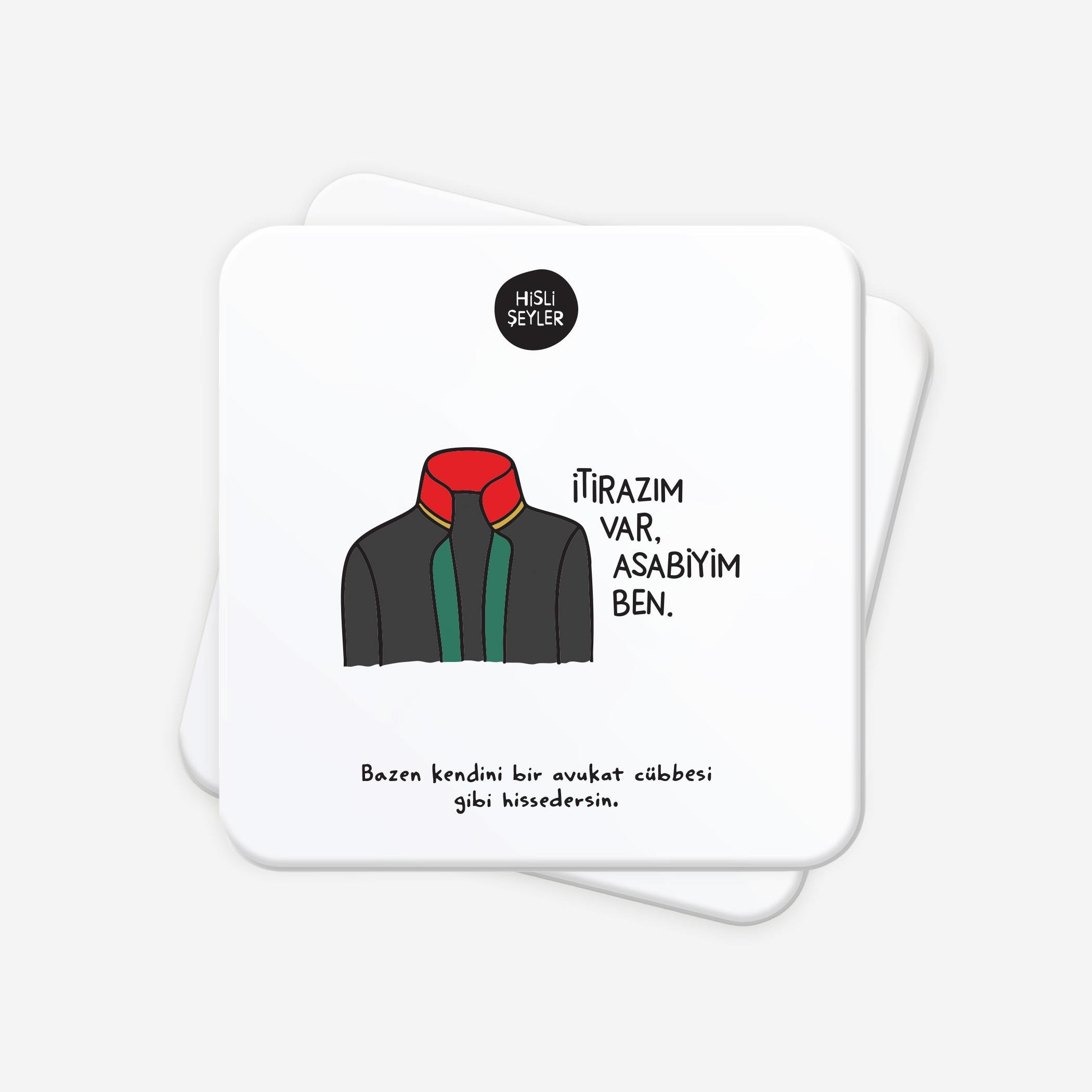 Hisli Şeylerİtirazım Var 2'li Bardak Altlığı Seti