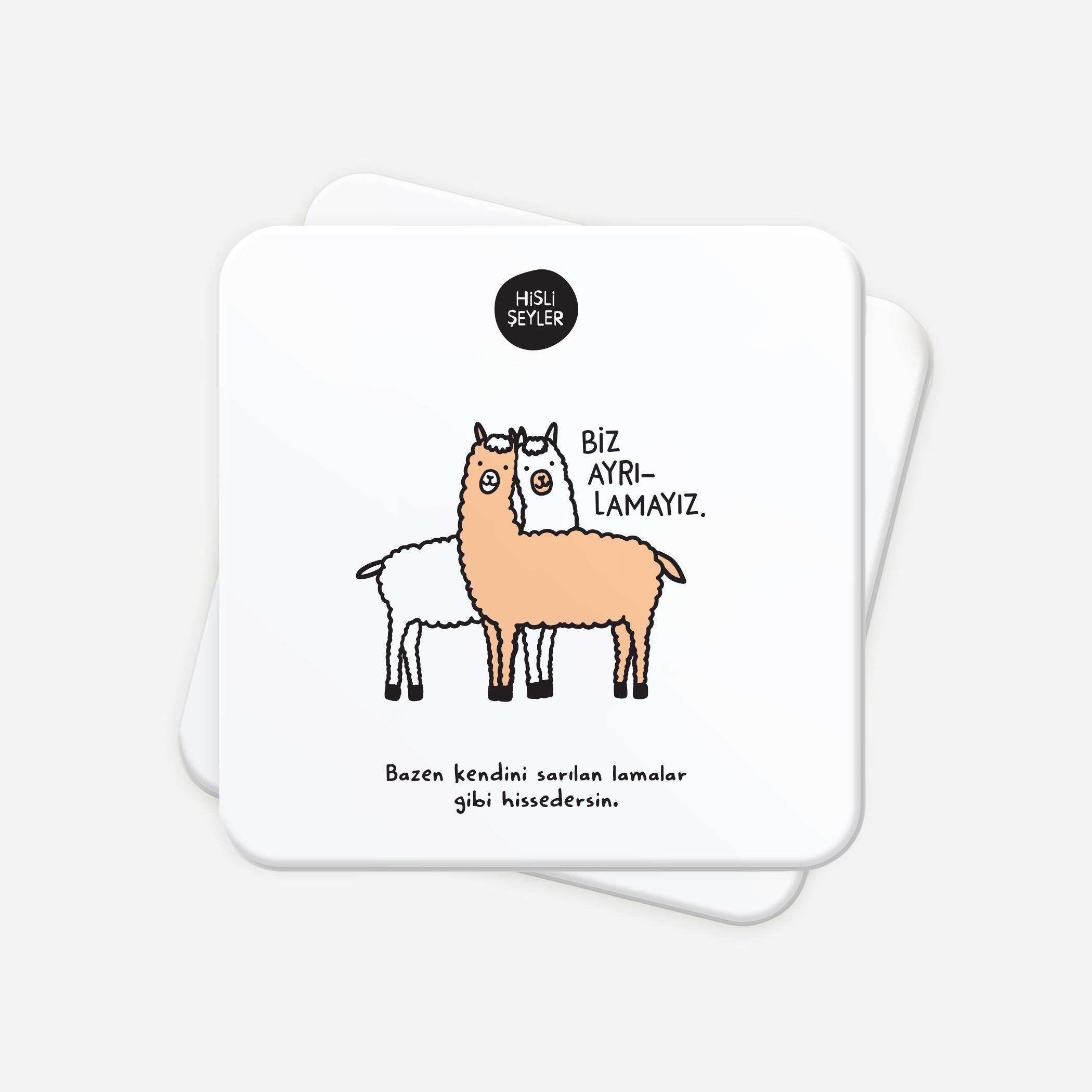 Hisli ŞeylerBiz Ayrılamayız 2'li Bardak Altlığı Seti