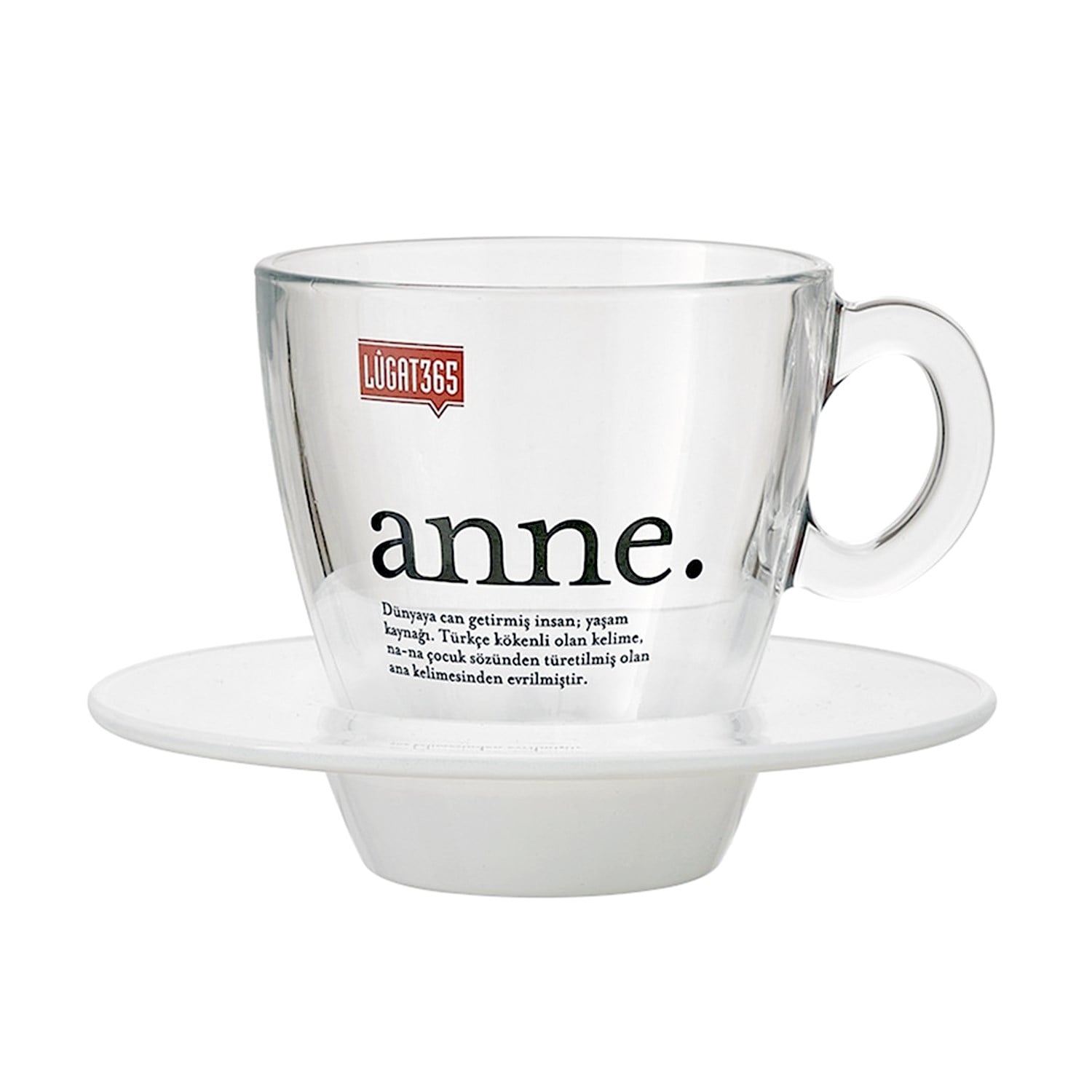 Lûgat365Anne Tabaklı Cam Fincan