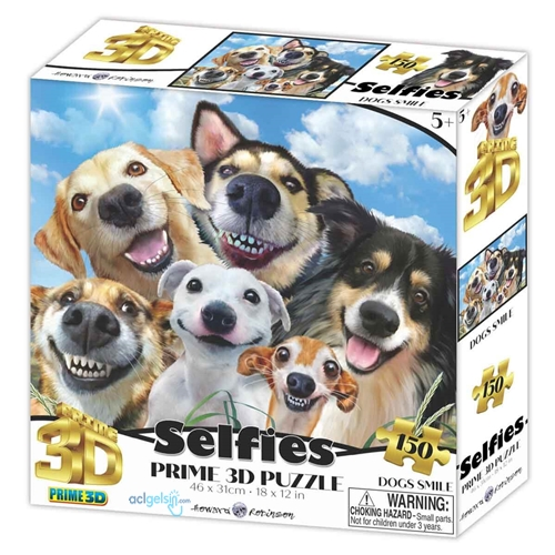 150 Parça 3d Puzzle: Gülen Köpekler Selfie