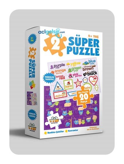 2 Süper Puzzle - Renkler - Şekiller - Kavramlar 2+ Yaş