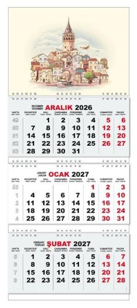 2027 Gemici Duvar Takvimi - Galata Kulesi