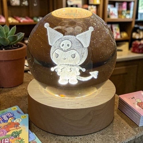 3d Kuromi Işıklı Cam Küre 6 Cm