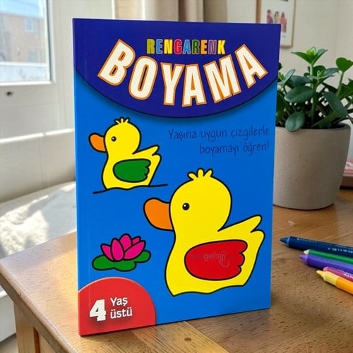 4 Yaş Üstü - Mavi Kitap - Rengarenk Boyama
