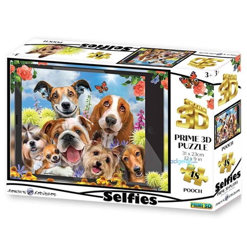 48 Parça 3d Puzzle: Sevimli Köpekler Selfie