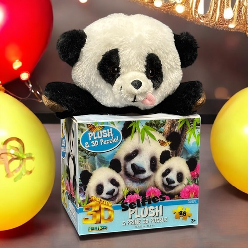 48 Parça 3d Puzzle Ve Peluş Panda