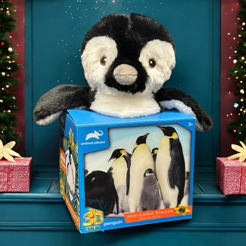 48 Parça 3d Puzzle Ve Peluş Penguen