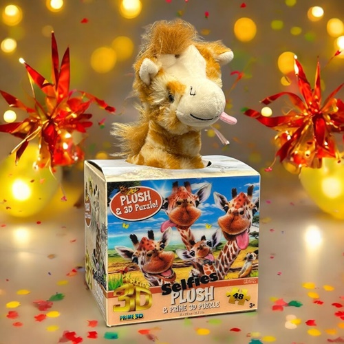 48 Parça 3d Puzzle Ve Peluş Zürafa