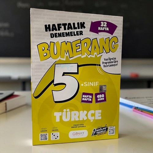 5. Sınıf Türkçe 32 Haftalık Denemelerı Bumerang Serisi Günay Yayınları