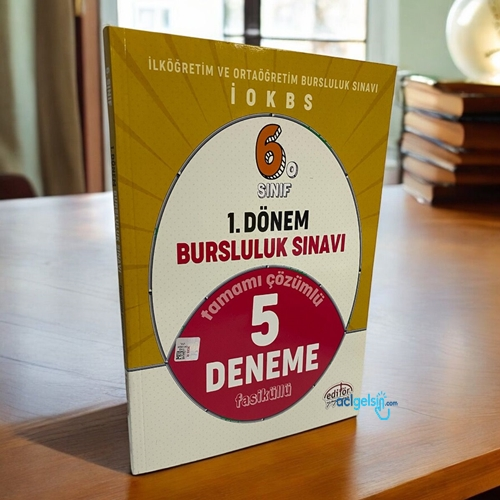 6. Sınıf 1. Dönem Bursluluk Sınavı Tamamı Çözümlü 5 Deneme Sınavı - Editör Yayınevi