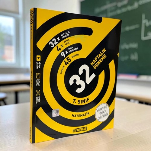 7. Sınıf Matematik 32 Haftalık Kazanım Denemeleri Hız Yayınları