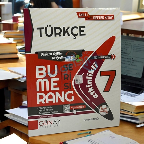 7. Sınıf Türkçe Bumerang Etkinlikli Defter Kitap Günay Yayınları