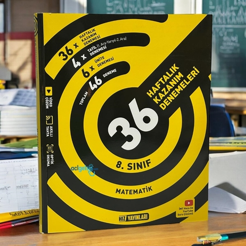8.sınıf Matematik 36 Haftalık Kazanım Denemeleri Hız Yayınları