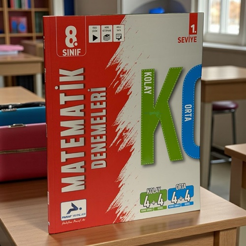 8. Sınıf Matematik Kolay Orta Denemeleri Paraf Yayınları