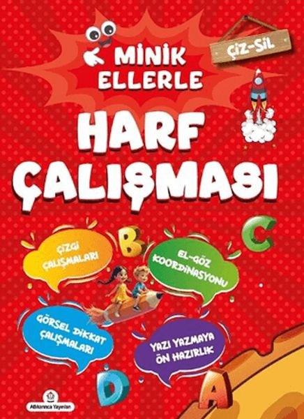 Çiz - Sil Minik Ellerle Harf Çalışması (Kalem Hediyeli)