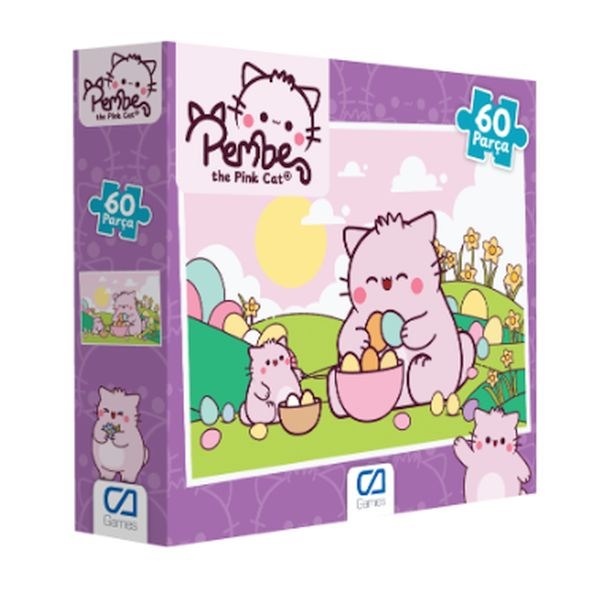 Pembe Kedi Puzzle 60
