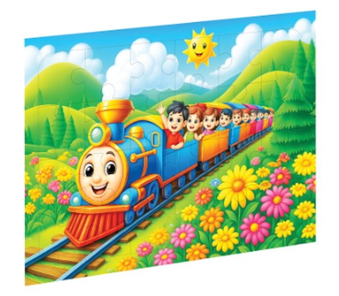 Renkli Tren Ahşap Puzzle