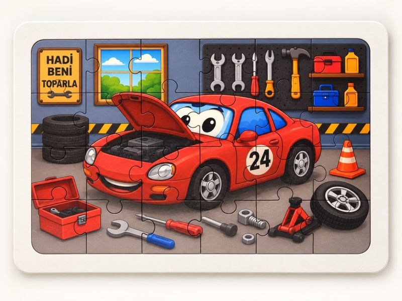 Tamirci - Beni Toparla - 24 Parça Ahşap Puzzle
