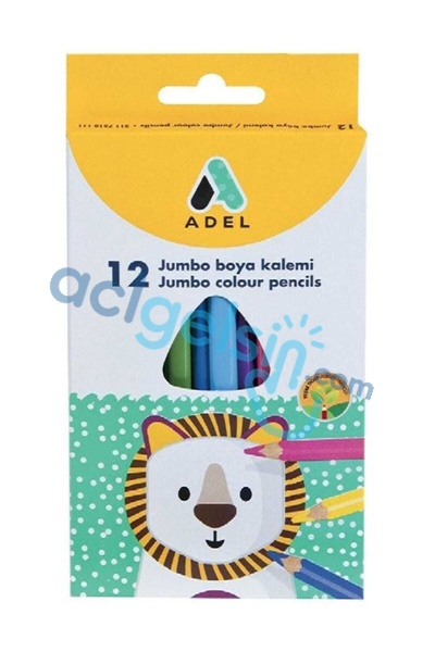 Adel Jumbo Üçgen Boya Kalemi 12 Renk