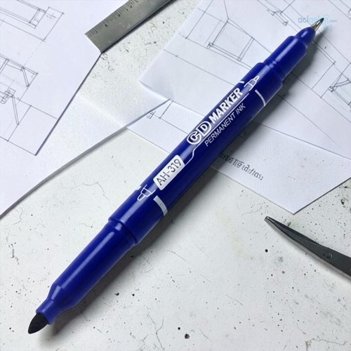 Aihao İki Taraflı Asetat Kalemi Permanent Mavi