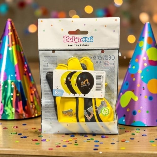 Balonevi İnşaat Baskılı Balon 8'li 12 İnç