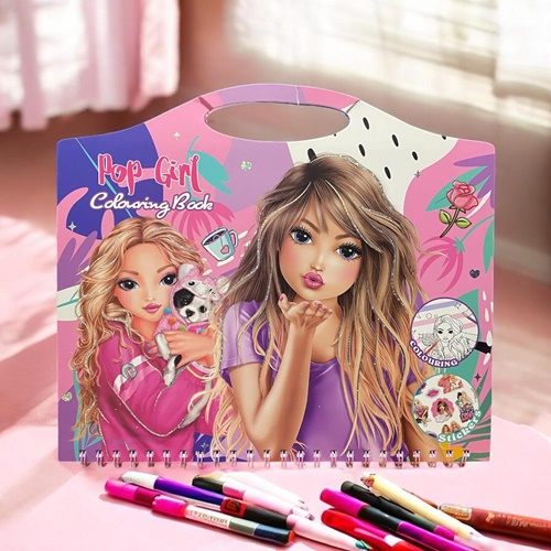 Bam Pop Girl Stickerli Boyama Kitabı