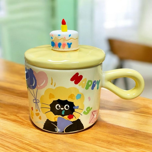 Bam Seramik Kupa Kedi Happy Birthday